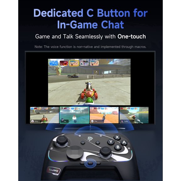 EasySMX S10 Gaming Controller for SW2, TMR Joysticks, Mechanical ABXY Buttons, HD Vibration, RGB Lighting, BT & Wired, for PC and Mobile Devices