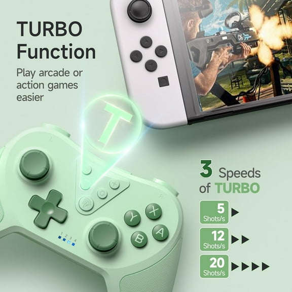 EasySMX T37 Wireless Switch Controller with Turbo & Screenshot for Switch/Switch Lite/Switch OLED/PC