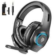 EasySMX VIP002W Wireless Gaming Headset for PS4/PS5/PC/Nintendo Switch/Xbox/Laptop/Phone Gamers, Bluetooth RGB Gaming Headphones with Noise Canceling Microphone, Black