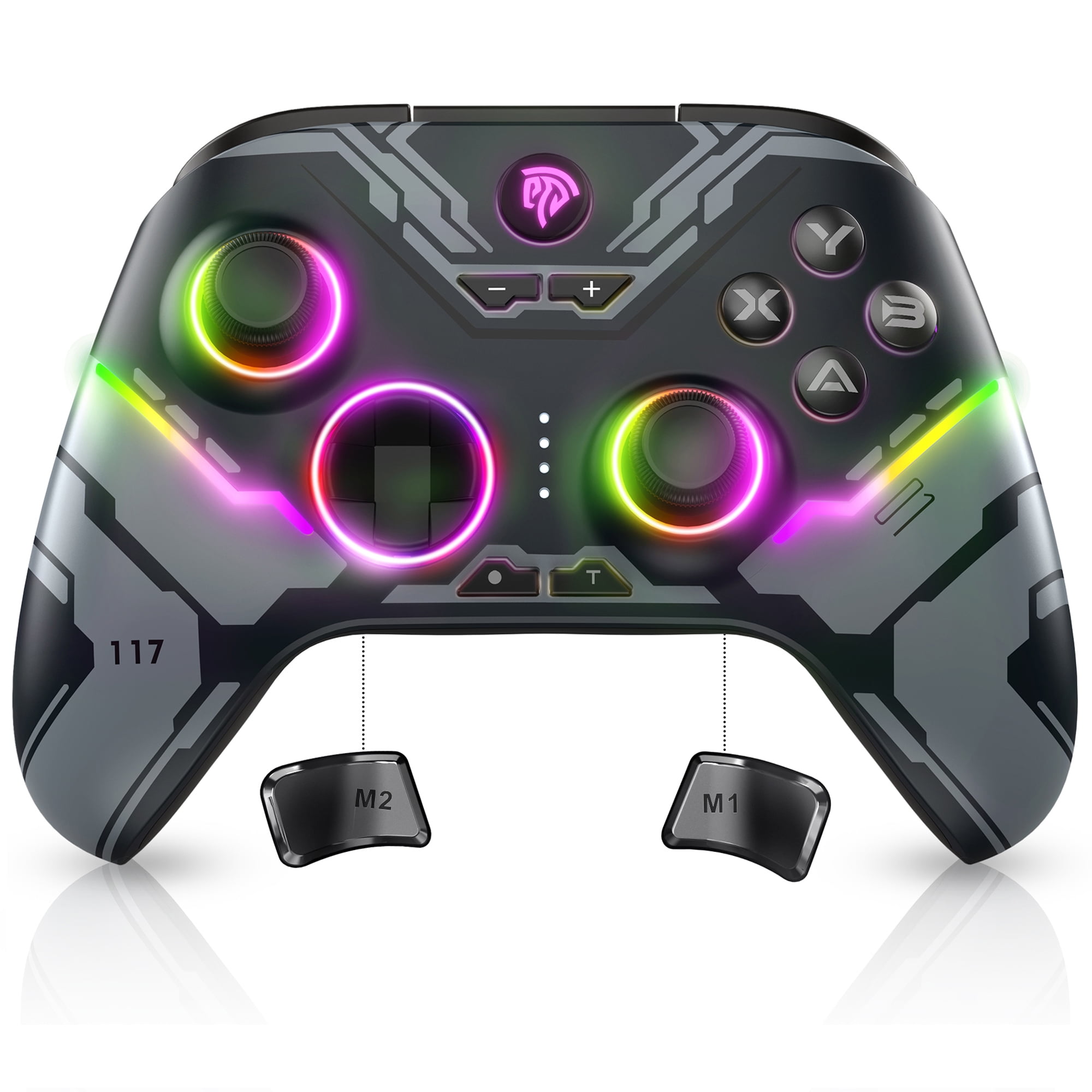 EasySMX Wireless Game Controller, Bluetooth USB Gamepad, RGB