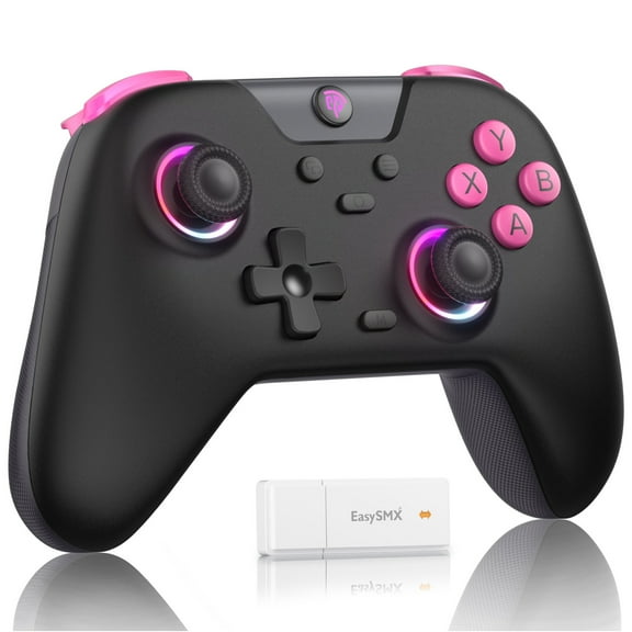 EasySMX Wireless Gaming Controller for PC/Android/iPhone/Switch/Steam, Bluetooth Controller with RGB Lights, Hall Joysticks/Hall Triggers, Support Multi-Platform