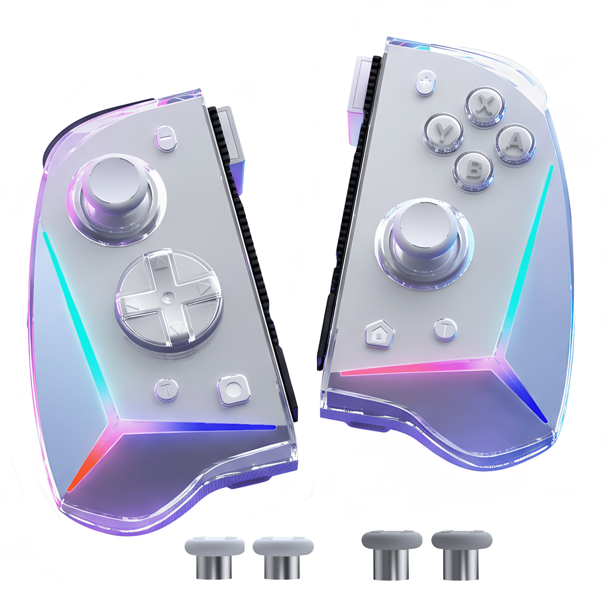 EasySMX Joy Cons for Nintendo Switch, Switch Controller Support Swappable Sticks/Micro-Motor/RGB Lights/Mecha Buttons/Vibration/NFC