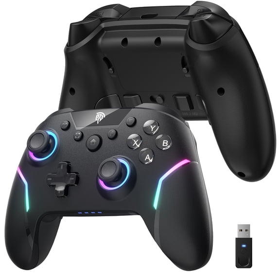 EasySMX X20 Wireless RGB Gaming Controller, 1000Hz Polling Rate, Removable Hall Effect Sticks, 4 Macro Back Buttons, 6-Axis Gyro, Trigger Lock, 1000mAh - for PC/Switch/Steam/Android (Not Xbox)