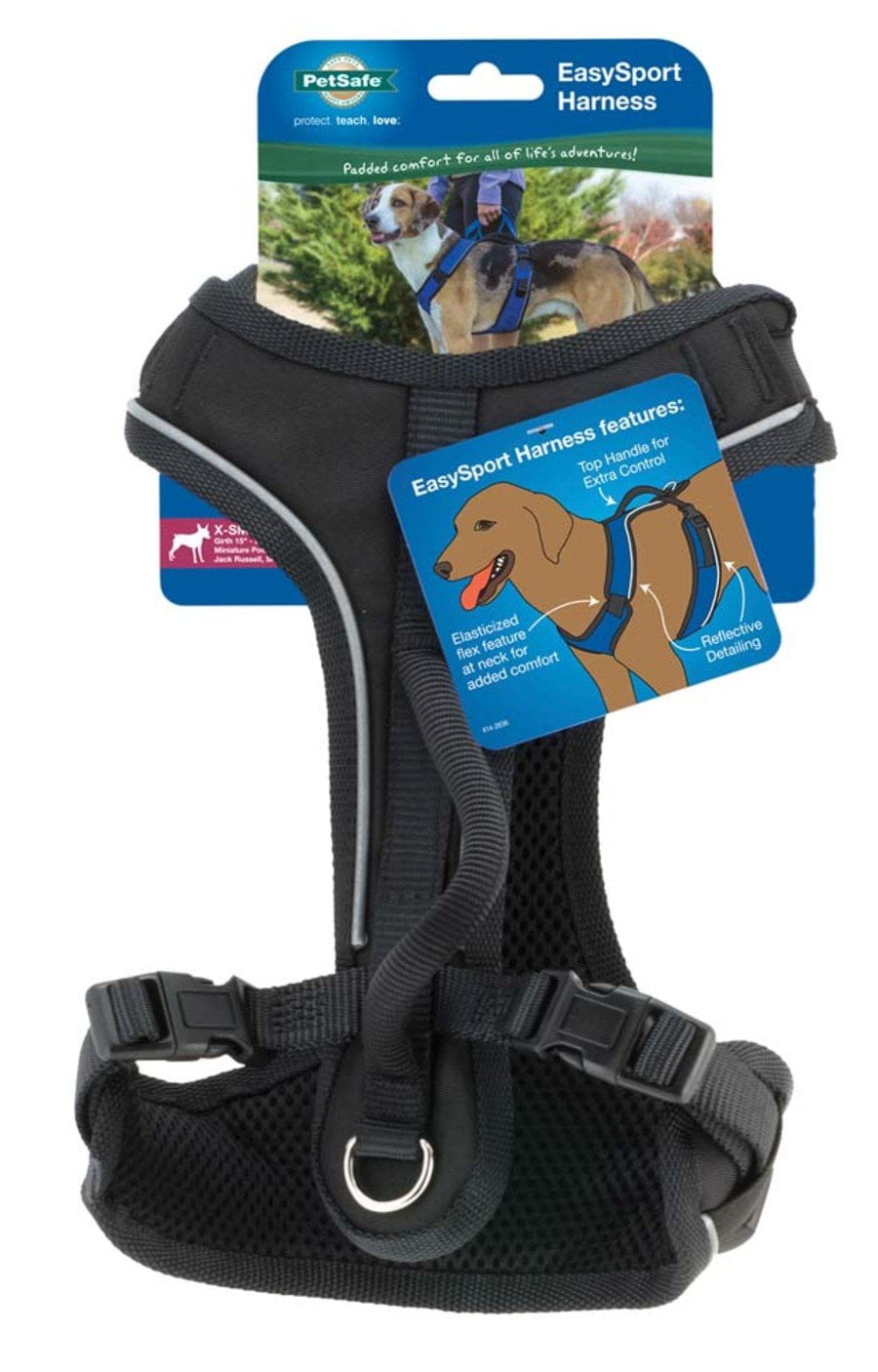 EasySport Comfortable Dog Harness Black, XXS