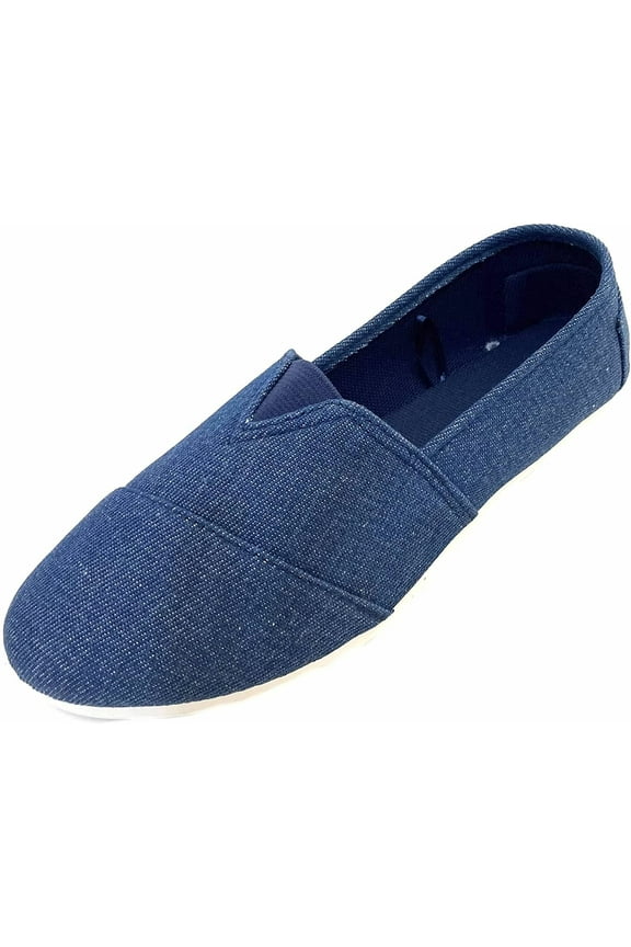EasySteps Women's Canvas Slip-On Shoes with Padded Insole 308L Denim 6