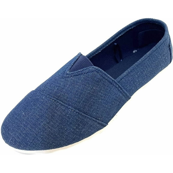 EasySteps Women's Canvas Slip-On Shoes with Padded Insole 308L Denim 6