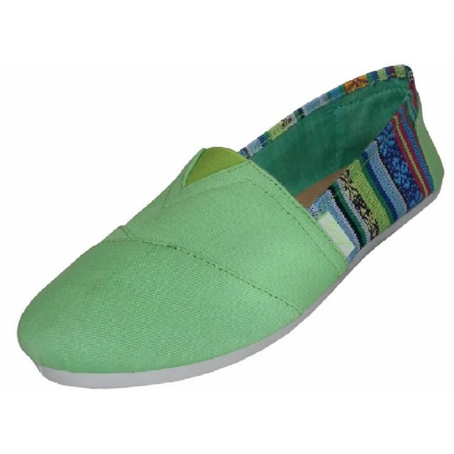EasySteps Women's Canvas Slip-On Shoes with Padded Insole Green-8