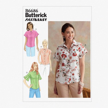 EasyStitch Women's Blouse Patterns: Sleeveless & Short Sleeve, Sizes 14-22