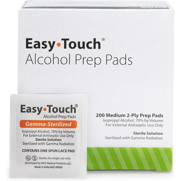 EasyTouch Alcohol Prep Pads - Gamma-Sterilized - (200 per Box)