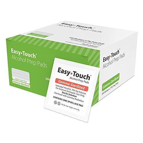 EasyTouch Alcohol Prep Pads Gamma-Sterilized - 200 Per Box