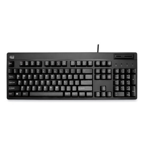 EasyTouch Smart Card Reader Keyboard AKB-630SB-TAA, 104 Keys, Black | Bundle of 2 Each