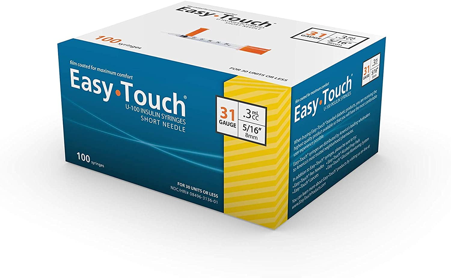  [2 BOXES] EASY TOUCH® 32G TIP x 6 MM (1/4) DISPOSABLE