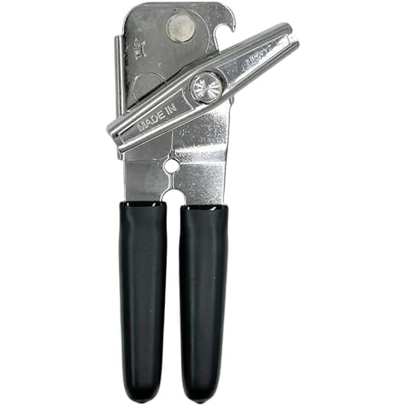 EasyTwist Heavy-Duty Manual Swing Away Can Opener with Carbon Steel Cutting Blade by Made in the USA Comfortable Grip, Smooth Operation, Rust-Resistant, Ideal for Home or Commercial Kitchens