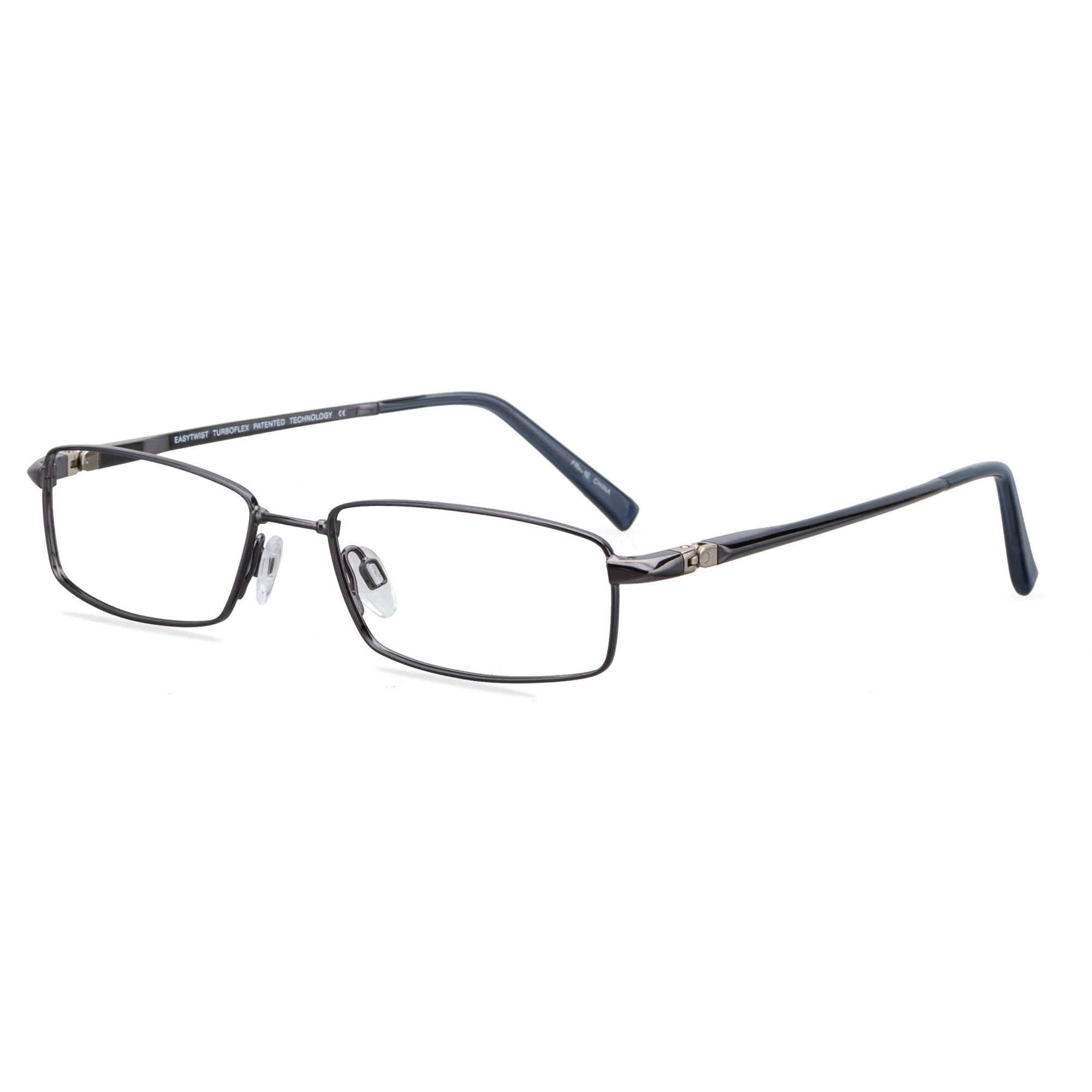 EasyTwist TurboFlex Men's Full Rim Eyeglasses, ET902, Blue, 52-16-135, with Case