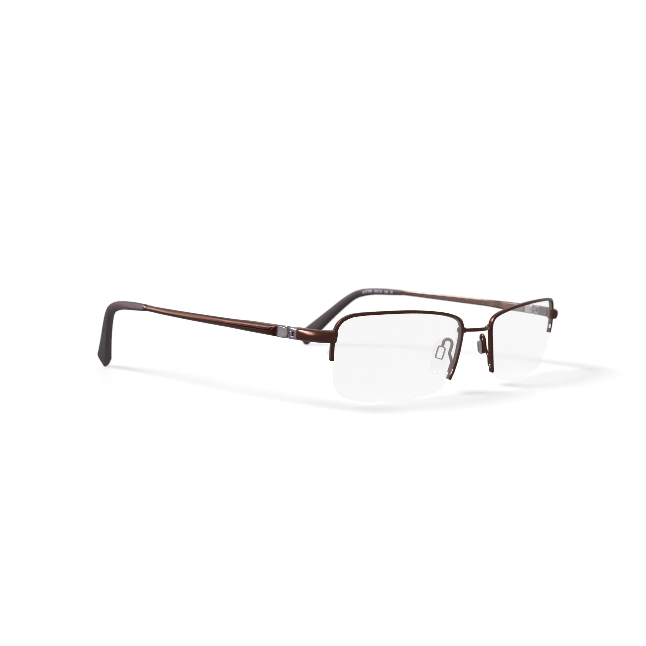 EasyTwist TurboFlex Men's Semi-Rimless Eyeglasses, ET869, Brown, 53-18-135, with Case