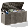 thumbnail image 1 of EasyUp 100 Gallon Resin Deck Box, Lockable Patio Outdoor Storage Box for Furniture, Garden Tools and Tools Storage, Waterproof Outside Storage Boxes, 1 of 8