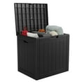 thumbnail image 1 of EasyUp 30 Gallon Resin Deck Box, Lockable Patio Outdoor Storage Box for Furniture, Garden Tools and Tools Storage, Waterproof Outside Storage Boxes(Black), 1 of 8