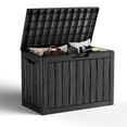thumbnail image 1 of EasyUp 45 Gallon Resin Deck Box, Lockable Patio Outdoor Storage Box for Furniture, Garden Tools and Tools Storage, Waterproof Outside Storage Boxes(Black), 1 of 7