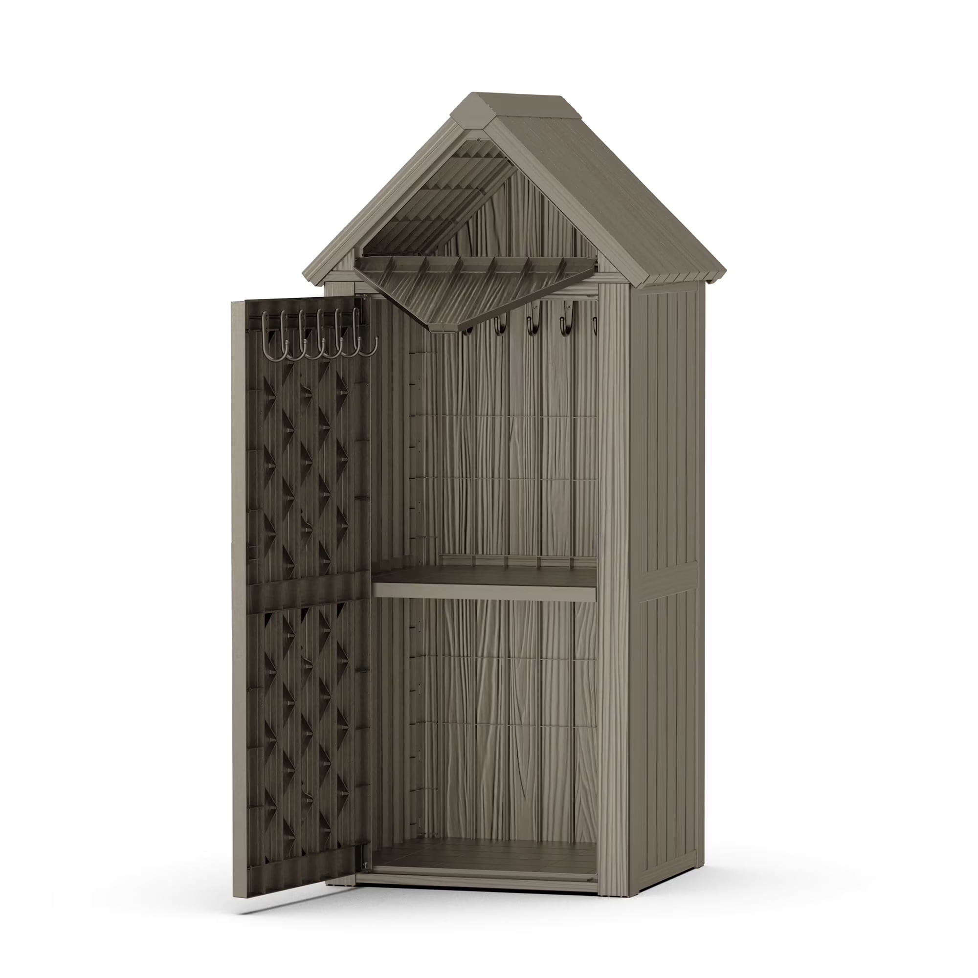 EasyUp Outdoor Storage Shed, Waterproof Resin Garden Tool Shed, Heavy-Duty Weather-Resistant Cabinet for Patio, Backyard, or Garage