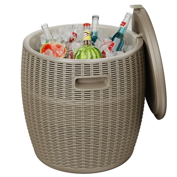 EasyUp Resin Ice Bucket – Insulated Outdoor Bar Cooler, Leakproof Ice Chest for Patio, Poolside & Camping