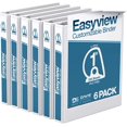 thumbnail image 1 of EasyView Premium 1-Inch Binders with Clear-View Covers, 3-Ring Binders for School, Office, or Home, Colored Binder Notebooks, Pack of 6, D Ring, White, 1 of 7