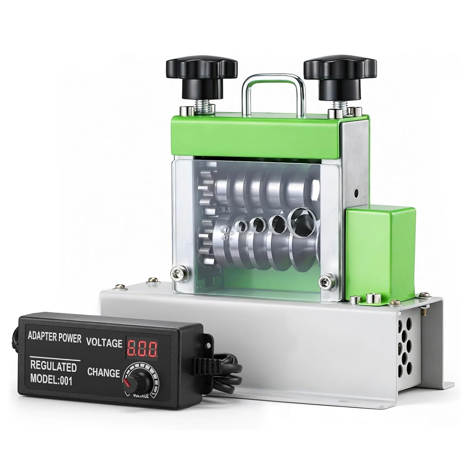 EasyWox Automatic Electric Wire Stripping Machine, 0.06"-0.67" Capacity, 6 Channels 5 Blades, 35W All-Copper Motor, Cable Stripper for Scrap Recycling