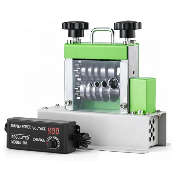 EasyWox Automatic Electric Wire Stripping Machine, 0.06"-0.67" Capacity, 6 Channels 5 Blades, 35W All-Copper Motor, Cable Stripper for Scrap Recycling