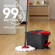 EasyWring Microfiber Spin Mop, Bucket Floor Cleaning System, Red, Gray, Standard