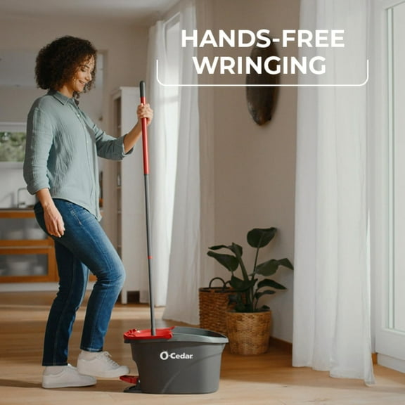 EasyWring Microfiber Spin Mop & Bucket Floor Cleaning System with 3 Extra Refills