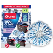 O-Cedar RinseClean Deep Clean Microfiber Spin Mop Head Replacement with Scrub Pad, Machine Washable & Reusable, 1 Count