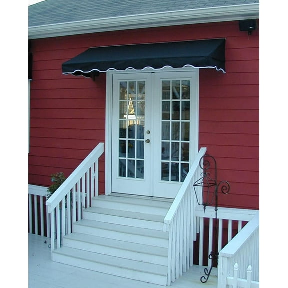 Easyawn Sunbrella Classic Window Awning/Door Awning/ 5 Colors + 3 Sizes/Door Canopy/Window Awning/Canvas Window Awning/Canvas Door Awning/by Easyawn with Sunbrella Canvas (Black 4 feet Wide)