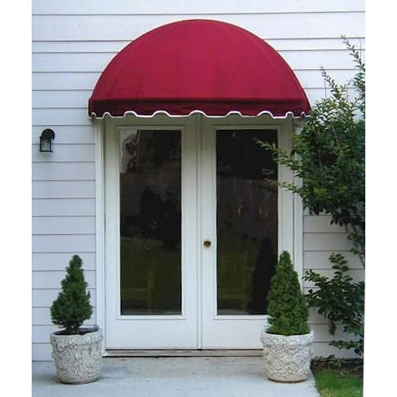 Easyawn Sunbrella Dome Window Awning/Door Awning/ 5 Colors + 3 Sizes/Door Canopy/Window Awning/Canvas Window Awning/Canvas Door Awning/by Easyawn with Sunbrella Canvas (Burgundy 5 feet Wide)