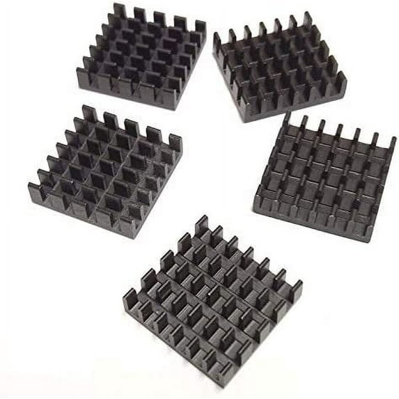 Easycargo 10pcs 19mm Heatsink Kit + pre Applied 3M 8810 Thermal Conductive Adhesive Tape, Cooler heatsink for Cooling GPU Raspberry Pi 4 PS5 SSD M.2 NVMe 2280 GPU IC Chips VRAM VGA RAM 19mmx19mmx5mm