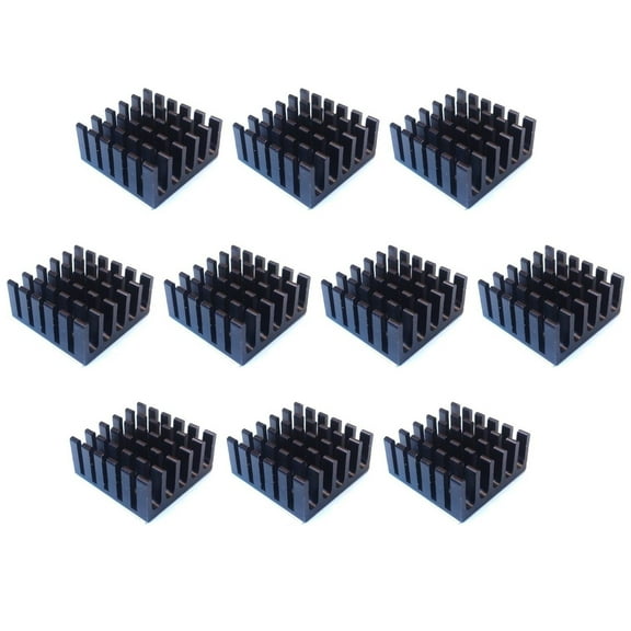Easycargo 10pcs 22mm Heatsink Kit 22x22x10mm + 3M 8810 Thermal Conductive Adhesive Tape, Cooler Heat Sink for Cooling Raspberry Pi, SSD M.2 2280 GPU IC Chips VRAM VGA RAM (22mmx22mmx10mm)