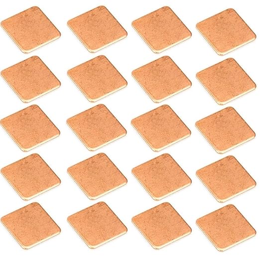 Easycargo 20pcs Heatsink Copper Pad Shims 15mmx15mm for cooling Laptop