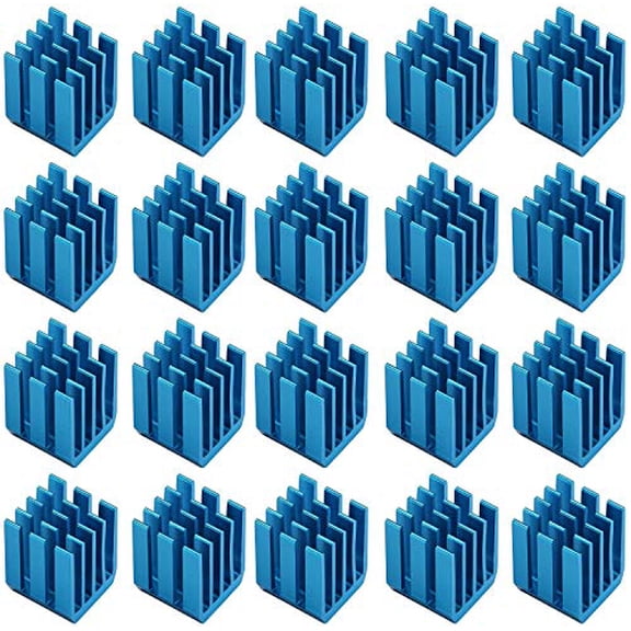 Easycargo 30pcs 3D Printer Heatsink Kit + 3M 8810 Thermal Adhesive Tape, Anodized Aluminum Heatsink 3D Printer Cooler for Cooling TMC2130 TMC2100 A4988 DRV8825 TMC2208 Stepper Motor Driver M
