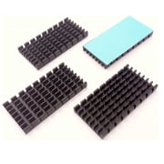 Easycargo 4pcs 50mm Heatsink 50x25x5mm + pre Applied 8810 Thermal Conductive Tape, Cooling Aluminum Heatsink for Cooling Raspberry Pi, M.2 SSD NVMe 4 pcs 50mmx25mmx5mm