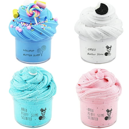 Easycity 4 Pack Butter Slime Kit, Party Favors for Kids, Super Soft & Non-Sticky, Birthday Gifts for Girl and Boys
