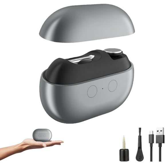 Smart Nail Clipper,  Nail Clipper, with LED Light & Nail Scraps Storage, Suitable for All Ages, for Hands and Feet Suitable for Trimming Nails (Gray)