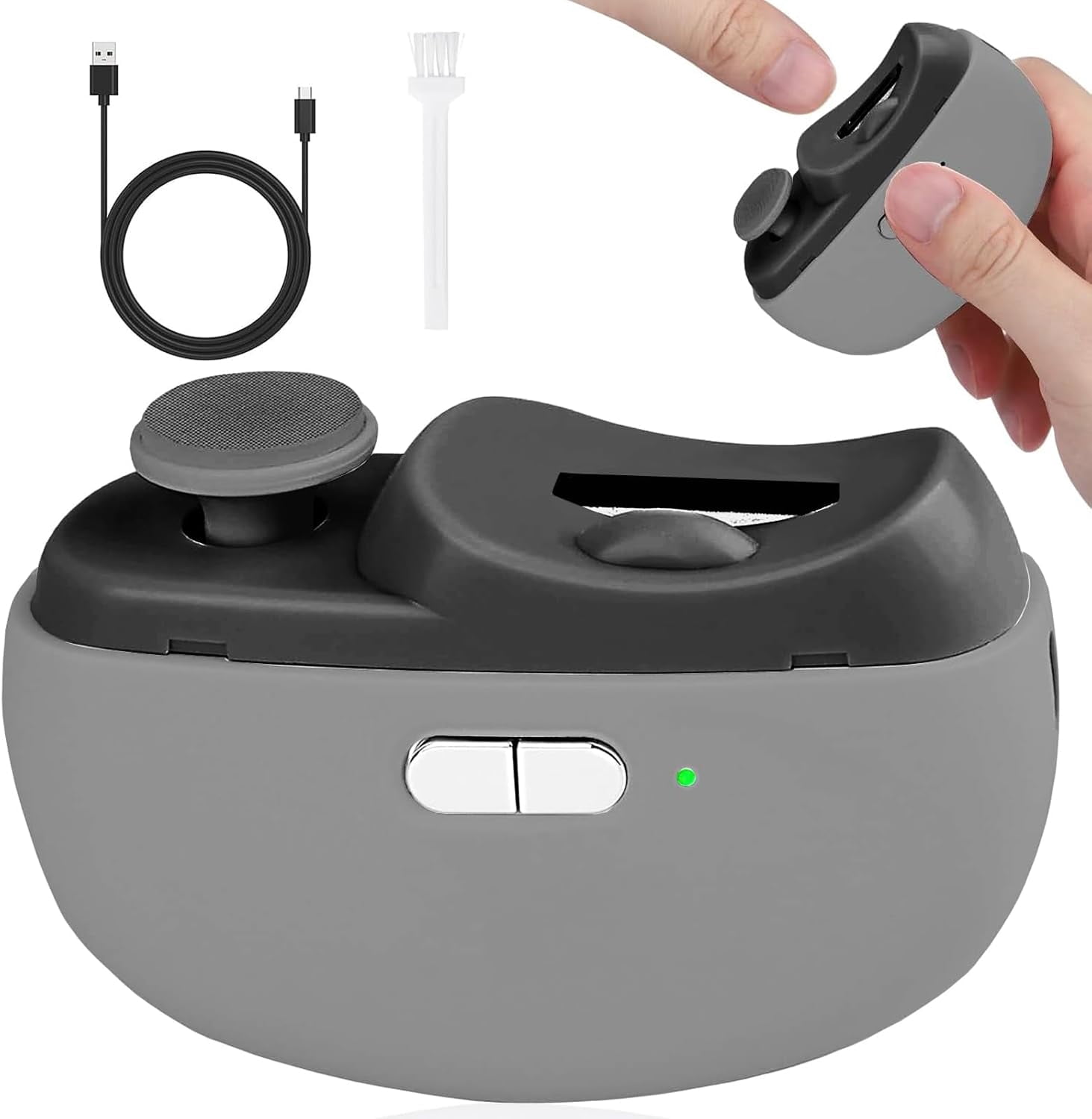 Easyclip Smart Nail Clipper,Fanyil 3 in 1 Easy Clip for Seniors,Designed for Extra Hard/Thick Hands Feet Nails,Polishing Clipper with Light,Safe for Baby & Seniors-Grey-7-14 Days delivery(1pc)