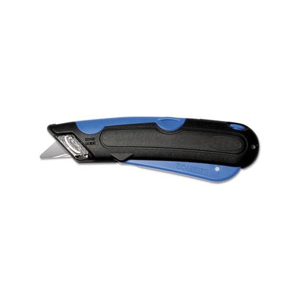 Easycut Self-Retracting Cutter with Safety-Tip Blade and Holster Black/Blue