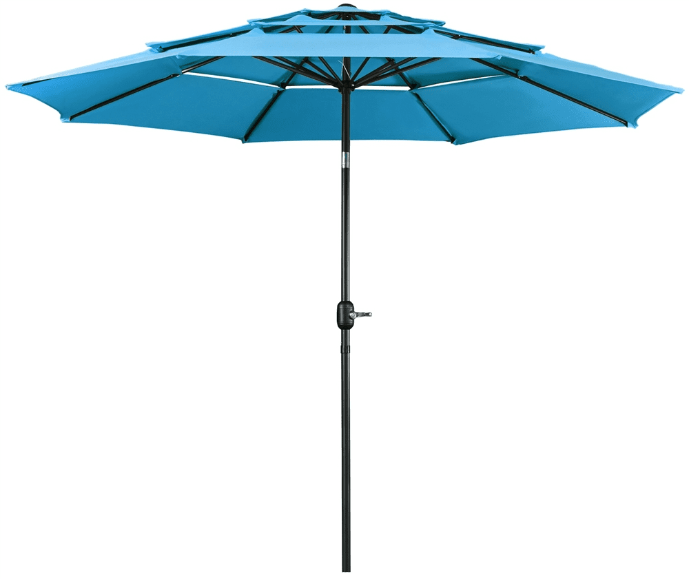 Renwick 10ft Outdoor Vented Table Umbrella with 8 Sturdy Ribs, Sky Blue