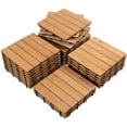 thumbnail image 1 of Renwick 12" x 12" Wood Flooring Tiles Wooden Pavers Indoor & Outdoor For Patio Garden, Pack of 27, Natural Wood, 1 of 10