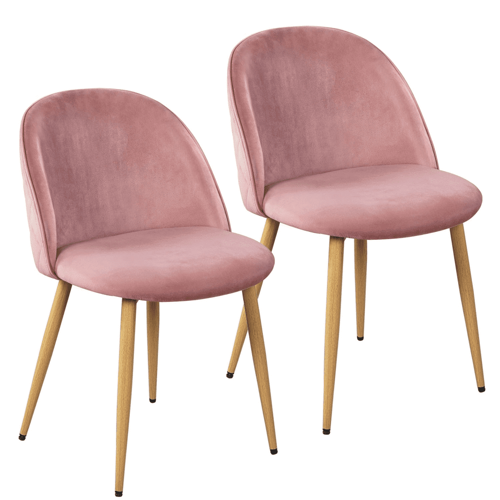 Pink velour dining chairs hot sale