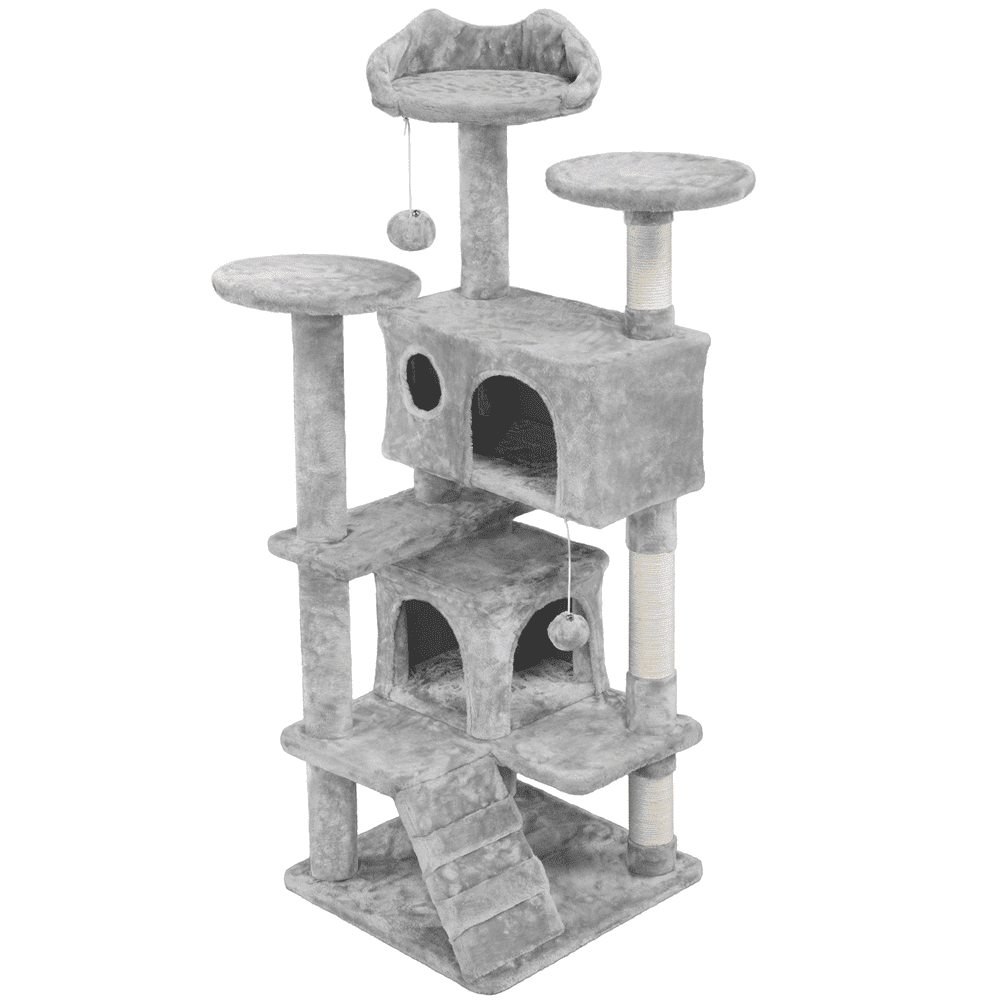 Renwick 54.5" Cat Tree Tower with Condos and Scratching Posts, Light Gray
