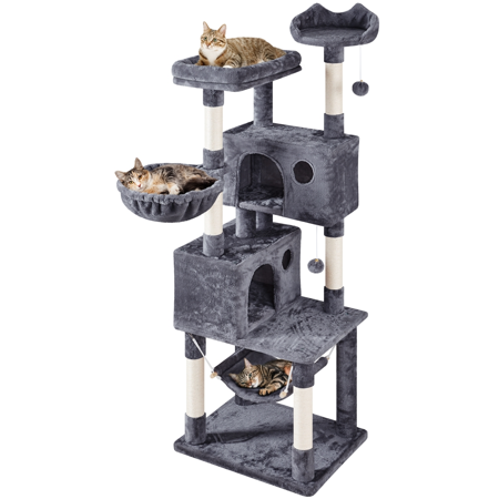 Renwick 73"H Large Cat Tree for Small Medium Cats, Dark Gray
