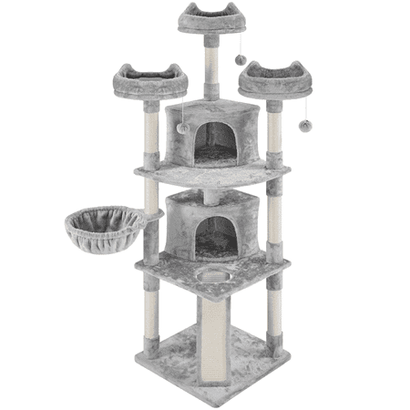 Renwick 76"H Large Cat Tree for Kittens & Small/Medium Cats, Light Gray