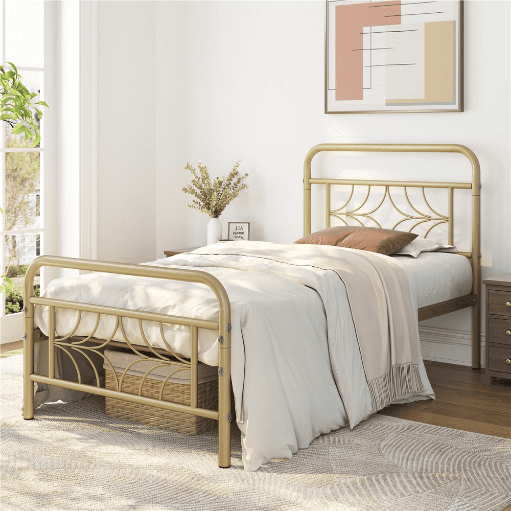 Easyfashion Astra Sparkling StarInspired Design Metal Bed, Twin XL