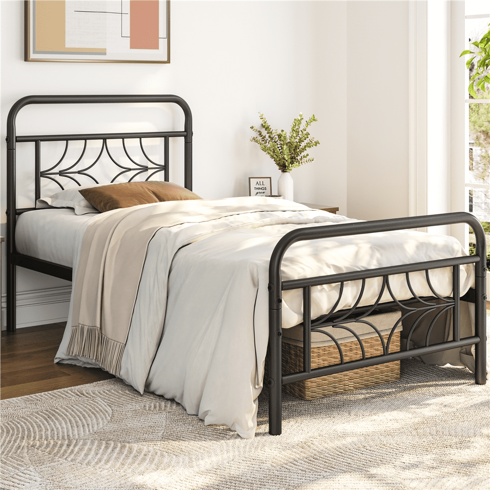 Easyfashion Astra Sparkling StarInspired Design Metal Bed, Twin XL