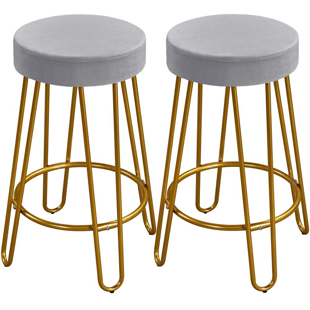 Easyfashion Bar Stool, Gray, Set of 2